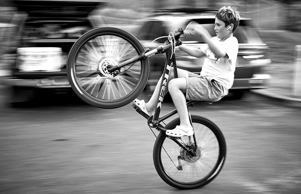 a child on a bicycle