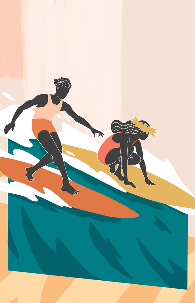 a person and person surfing