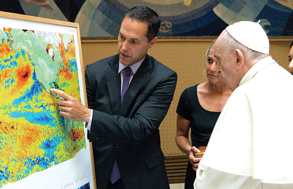 a person pointing at a map
