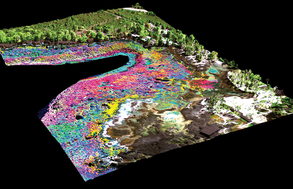 3D generated terrain map of an island
