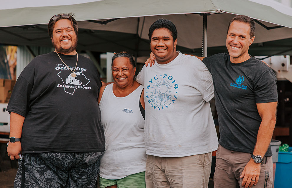 a group of people standing together