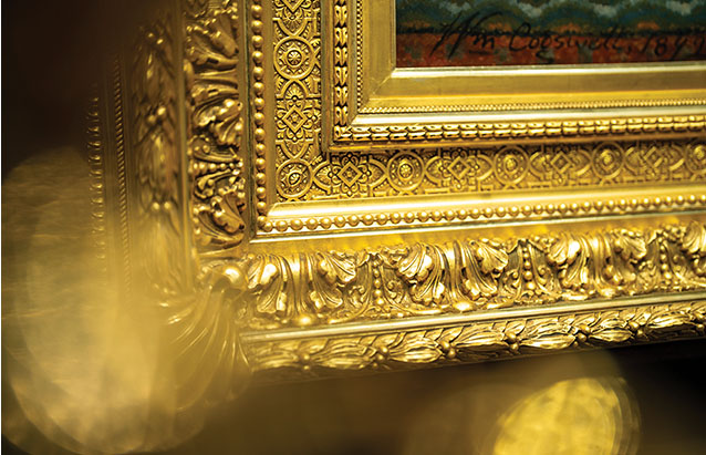a close-up of a gold frame