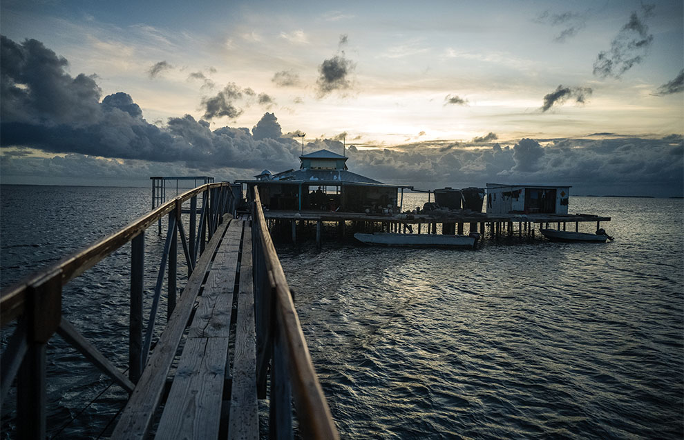 a dock with buildings on it