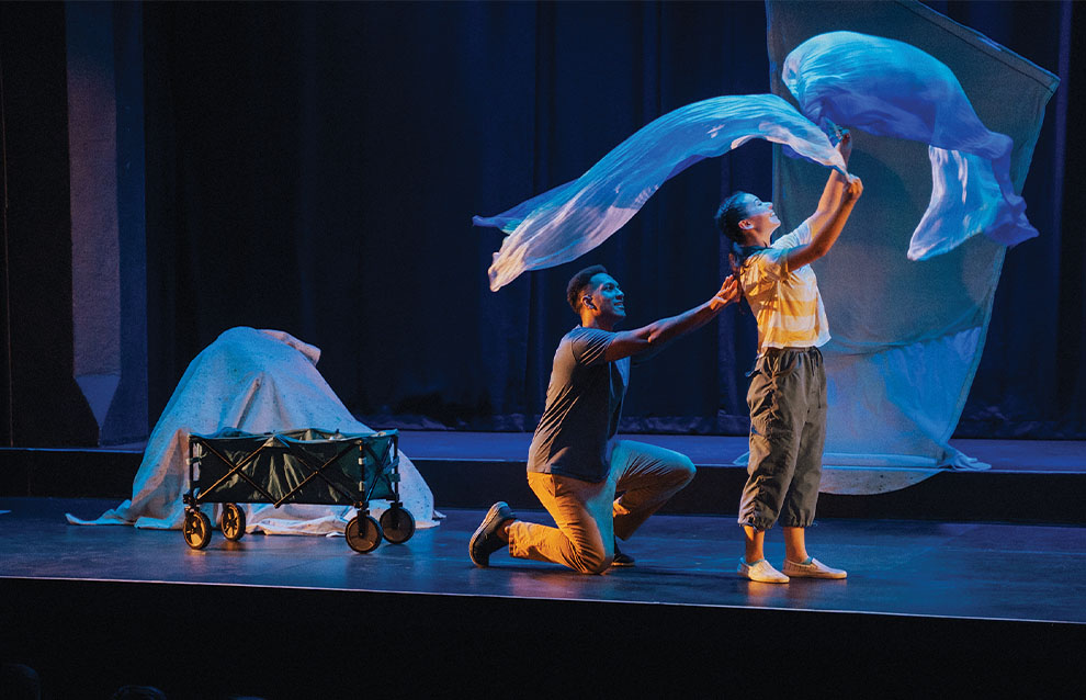 a person and person on stage