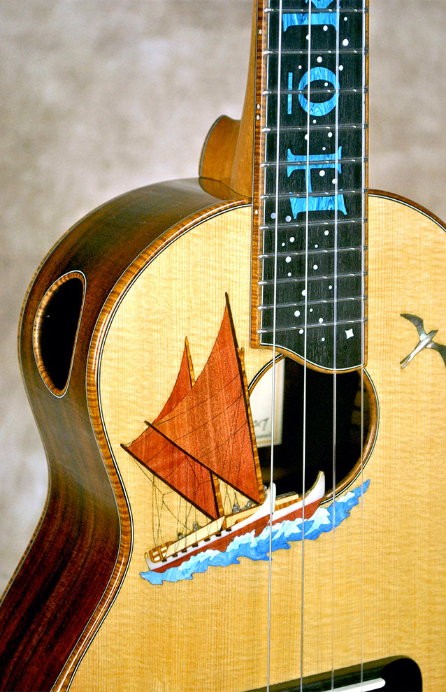 closeup of a ukelele