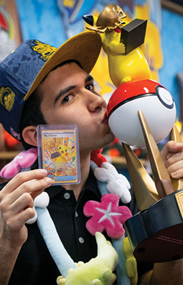 a person kissing a pokemon ball